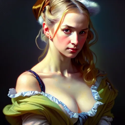 Prompt: a fantasy style portrait painting of chloe annett hybrid in the style of francois boucher oil painting unreal 5 daz. rpg portrait, extremely detailed artgerm greg rutkowski alphonse mucha greg hildebrandt tim hildebrandt