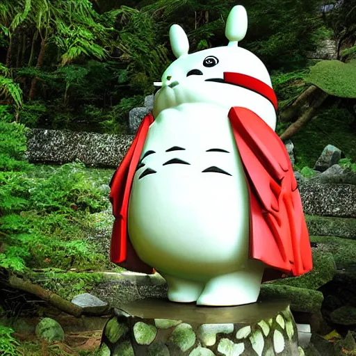 Image similar to shinto shrine statue of totoro