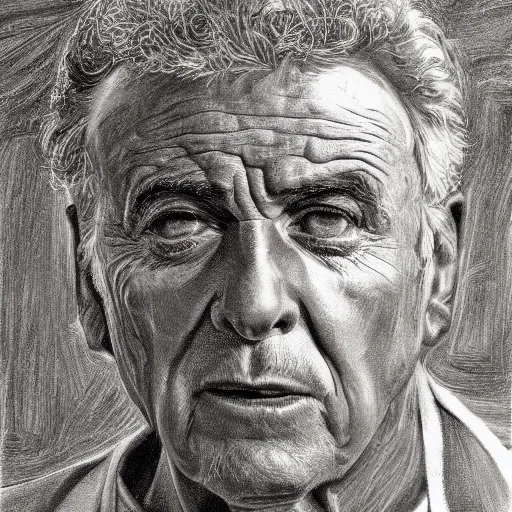 Image similar to figurativism proportional detailed portrait of james caan at elderly age of 1 0 5