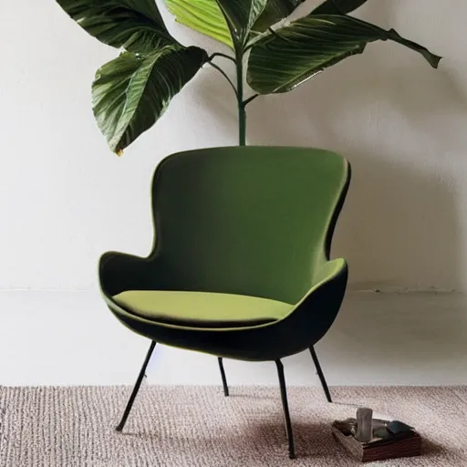 Prompt: an armchair that looks like an avocado