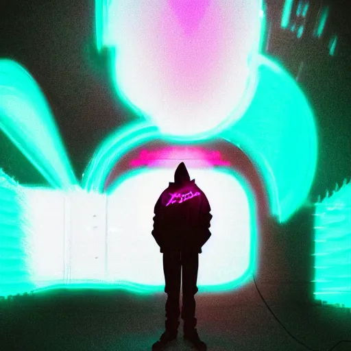 Prompt: bryce wayne in hoodie, portrait, vaporwave, synthwave, neon, vector graphics, cinematic, volumetric lighting, f 8 aperture, cinematic eastman 5 3 8 4 film