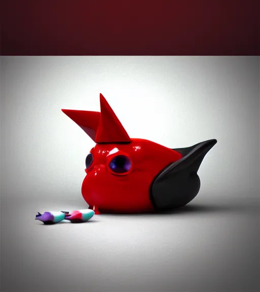 Image similar to a sculpture of cute wizard black red 3 d by jeff koons ray tracing, octane redner brilliantly coloured, trending on artstation, unreal engine, hdr, polished