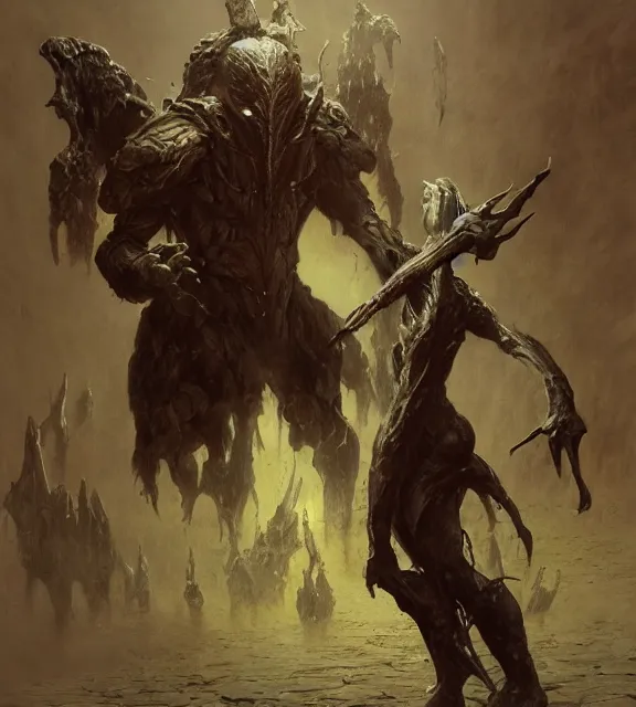 Image similar to vile maggot concept, beksinski, age of sigma art, frank franzetta, ruan jia, dark soul armor concept, trending on artstation, wayne barlowe, adrian smith fantasy art, elden ring art, the hobbit art, lord of the ring art, infinity blade armor