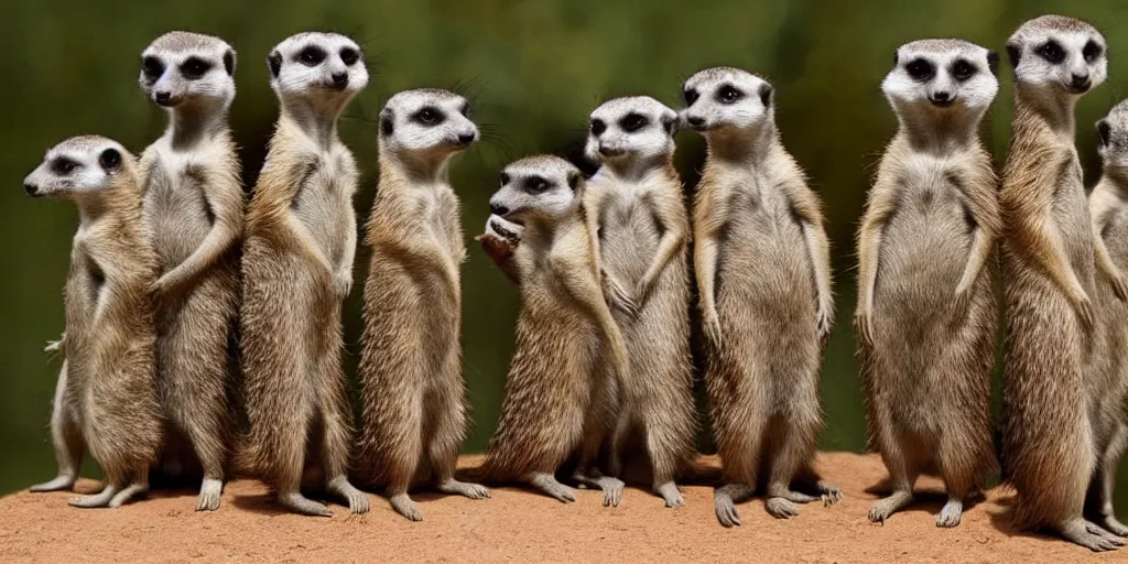 Prompt: Uniformed meercats re-enacting the American Civil War, realistic, detailed.