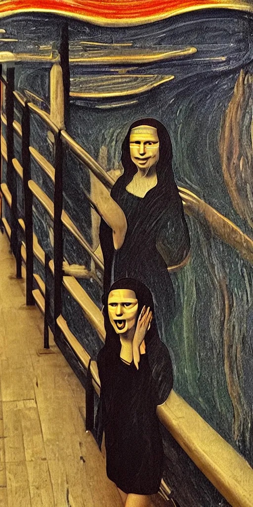 Image similar to mona lisa scream of munch