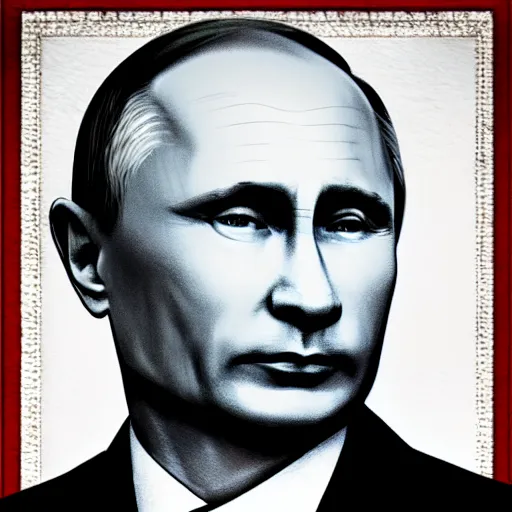 Image similar to vladimir putin in style of hoi 4 portrait