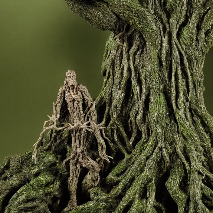 Prompt: a detailed figure of an ent from lord of the rings, tree, first 4 figures, detailed product photo