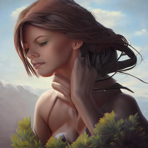 Image similar to ' a portrait of a character in a scenic environment by artgerm'as a sculpture