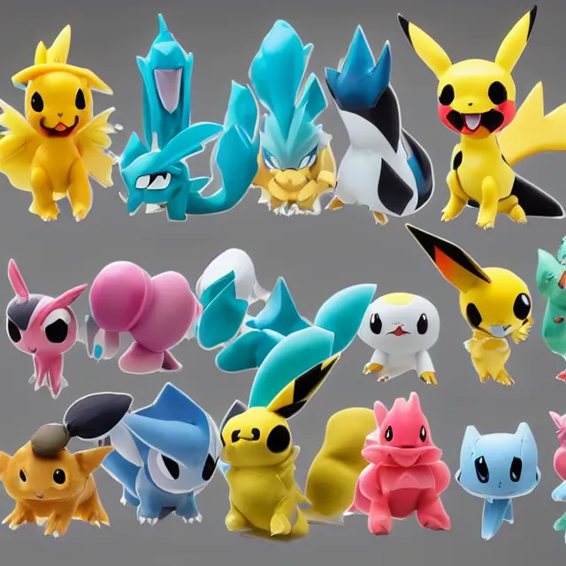 Prompt: stylized pokemon vinyl figure, figure photography, high details