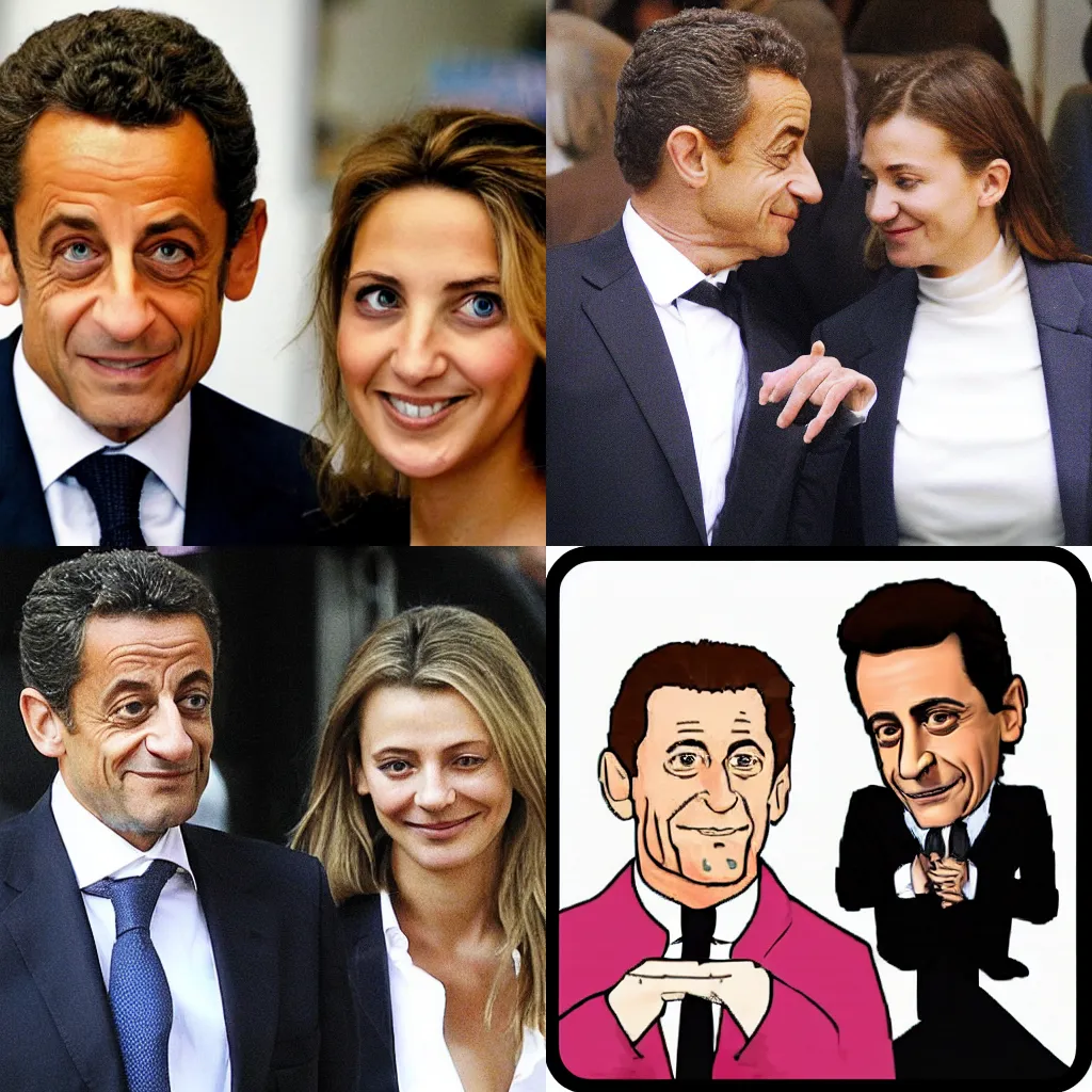 Prompt: app icon of Nicolas Sarkozy dating