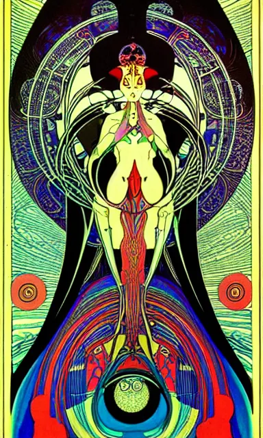 Image similar to psychedelic interdimensional futuristic musical instruments, aubrey beardsley, alphonse mucha, Charles Gesmar, winold reiss, erte, paul laffoley, leonardo da vinci, philippe druillet, roger dean