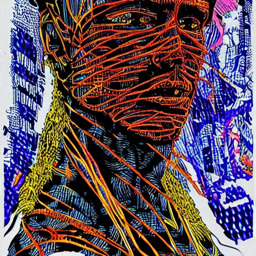 Image similar to portrait of zach hill by philippe druillet