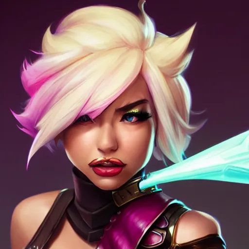 Image similar to Vi from League of Legends, by Fortiche Studio, by Riot Games, from Netflix's Arcane, trending on artstation character art,fine details, realistic shaded, fine-face, pretty face