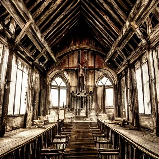 Image similar to picture of a complex disgusting creature, as in movies by david cronenberg, southern gothic, inside of an old wooden church in louisiana, dark and intricate photograph