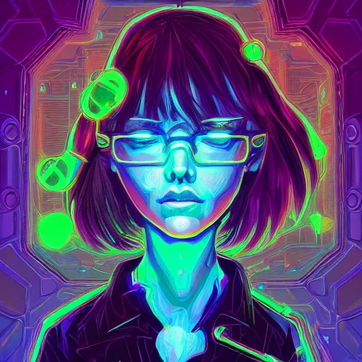 Image similar to skill magic geek inside matrix deepdream radiating a glowing aura stuff loot legends stylized digital illustration video game icon artstation lois van baarle, ilya kuvshinov, rossdraws,