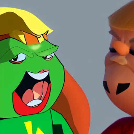 Prompt: Donald Trump as Tingle from The Legend of Zelda The Wind Waker