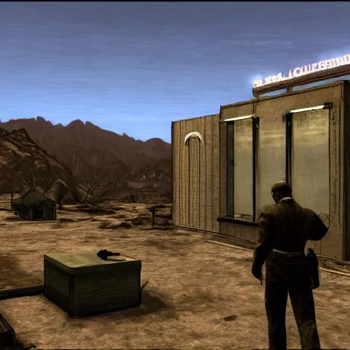 Prompt: fallout new vegas by edward hopper