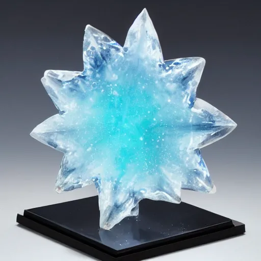 Image similar to blue ice crystal sculpture of galaxy nebula