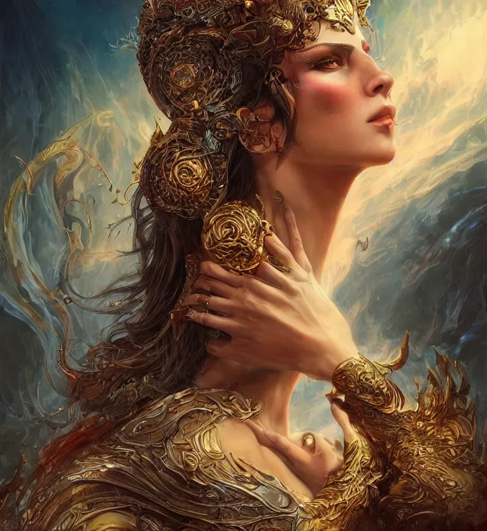 Image similar to unreal engine render + a goddess, smooth, coherent, high detailed, by Karol Bak, featured on artstation, instagram HD, unreal engine