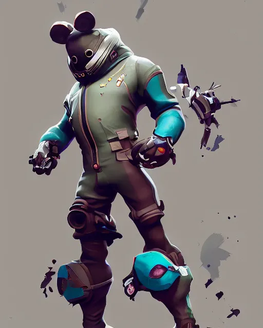 Prompt: of a full _ body _ shot _ hero _ pose _ of _ a _ realistic _ stylized _ to _ fit _ fortnite _ aesthetics _ a _ spacepunk _ mouse _ king _ portrait _ ismail _ inceoglu _ trending _ on _ artsta.