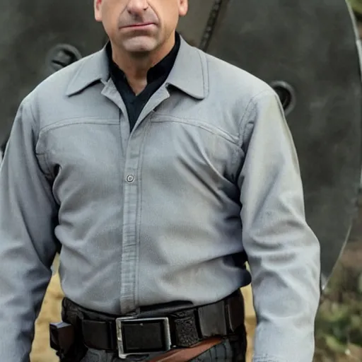 Image similar to michael scott played by steve carrell from the office in star wars force awakens,