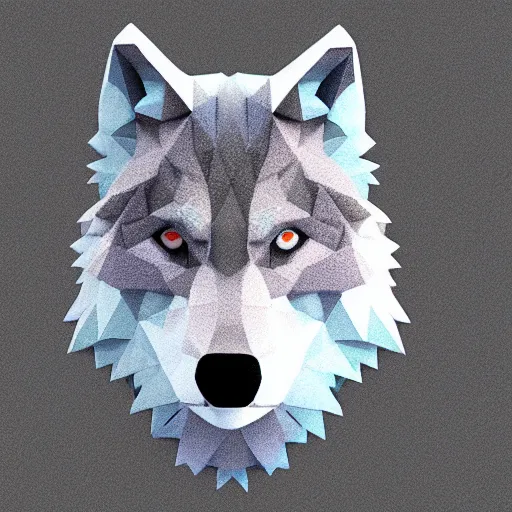 Prompt: Low poly wolf