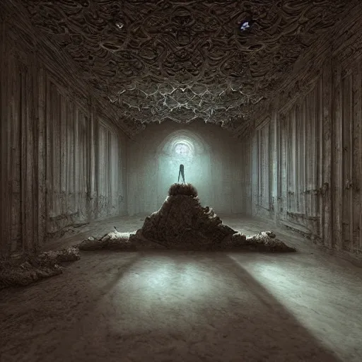 Image similar to backrooms, high detailed art, liminal empty space, dreamcore, by zdzislaw beksinski, cgsociety, unreal engine