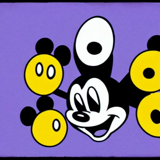 Image similar to Mickey Mouse face but in Nirvana's smiley style