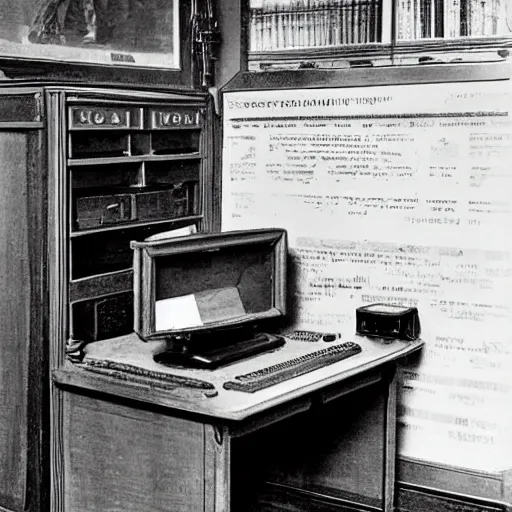 Image similar to a computer in the year 1 8 7 0, highly detailed, high quality, high resolution