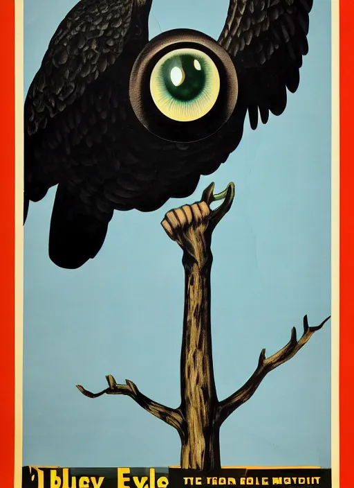 Image similar to vulture eye in 1940s propaganda poster, full hd