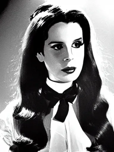 Image similar to technicolor film still of lana Del Rey in hammer horror