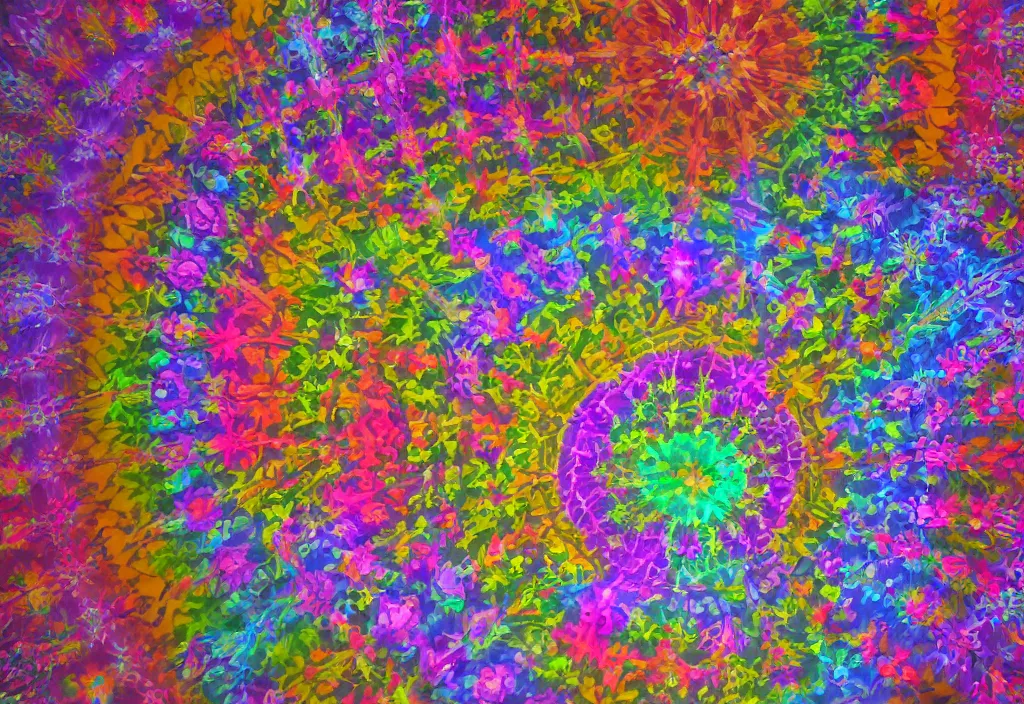 Prompt: Rainbow kaleidoscope drop
