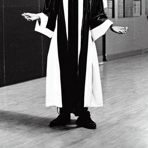 Image similar to high school graduation photo of a human replicant 1 9 9 1