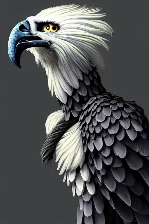 Prompt: epic professional digital art of female human - harpy eagle hybrid animal wearing air force jumpsuit, feathered head, harpy eagle beak, painting, by lisa roet, reyna rochin, iris van herpen, leesha hannigan, artstation, cgsocietywlop, epic, much wow, much detail, gorgeous, detailed, cinematic, masterpiece