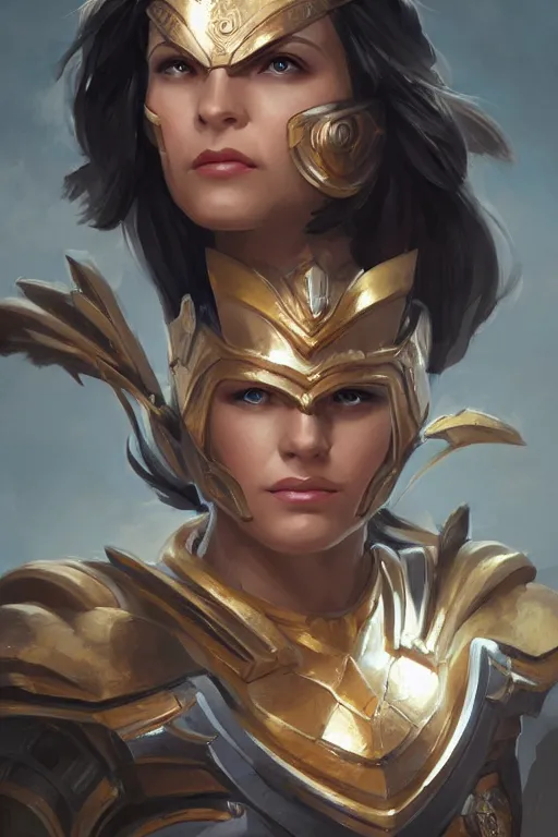 Image similar to amazon valkyrie athena, d & d, fantasy, portrait, highly detailed, headshot, digital painting, trending on artstation, concept art, sharp focus, illustration, art by artgerm and greg rutkowski and magali villeneuve