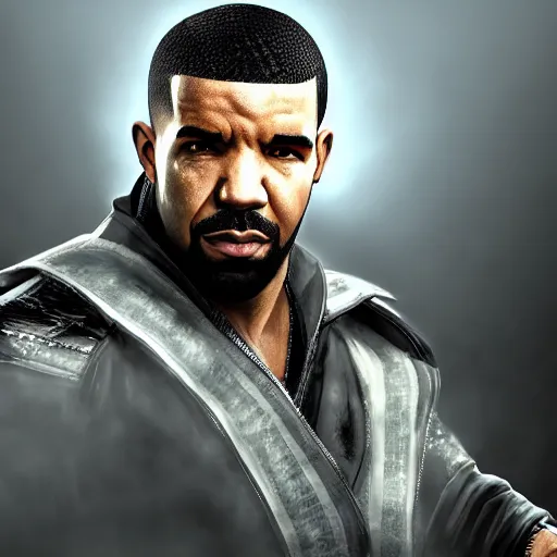 Prompt: Drake as a Mortal Kombat character, digital art, Trending on Art Station, 8k,