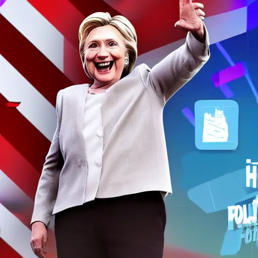 Prompt: hillary clinton in fortnite