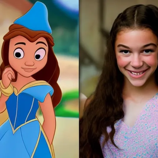 Prompt: olivia rodrigo as a disney character