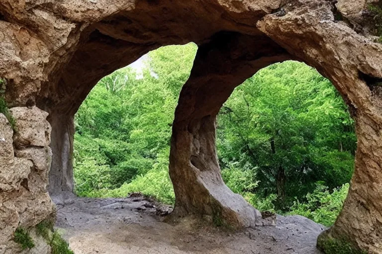 Image similar to 📷 A beautiful looking nature scene seen through an natural arch of stone ✨