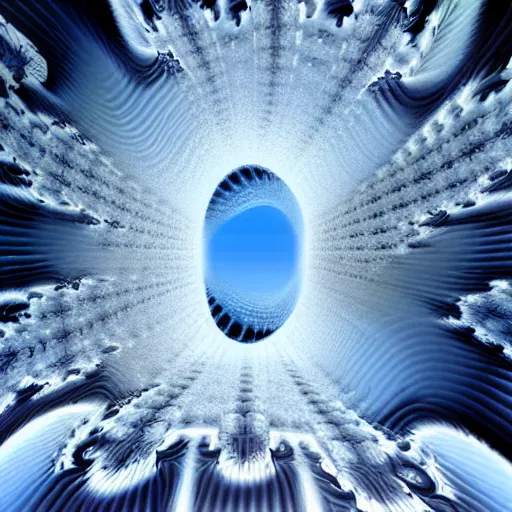 Prompt: hyperrealism photography computer simulation visualisation of parallel universe cgi anime scene with white fox by caravaggio rendered in mandelbulb 9 d