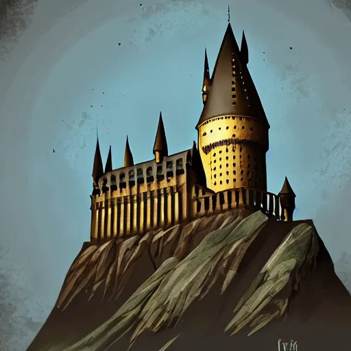 Prompt: harry potter style castle, digital art