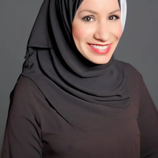 Prompt: christina hendrick s with hijab