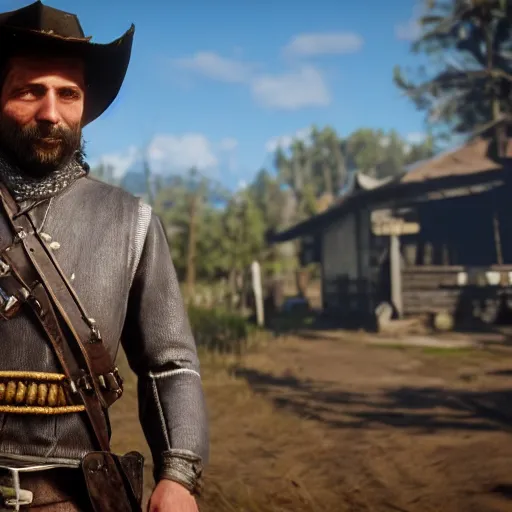 Prompt: a knight as an NPC in Red Dead Redemption 2, by Rockstar Games, screenshot