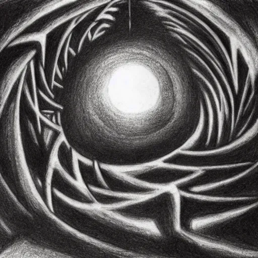 Prompt: apocalypse as drawn by escher using charcoals