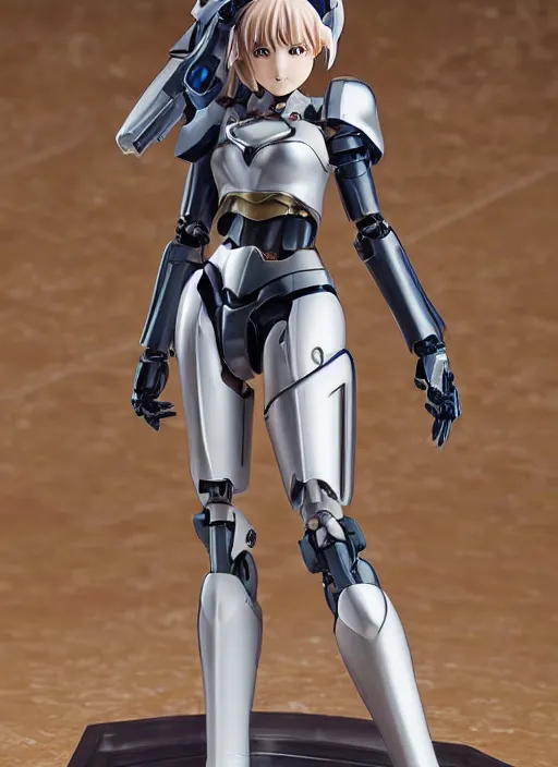 Image similar to Girl in mecha cyber Armor, portrait of the action figure of a girl, with bare legs，in the style of Kotobukiya CO.,LTD.，anime figure