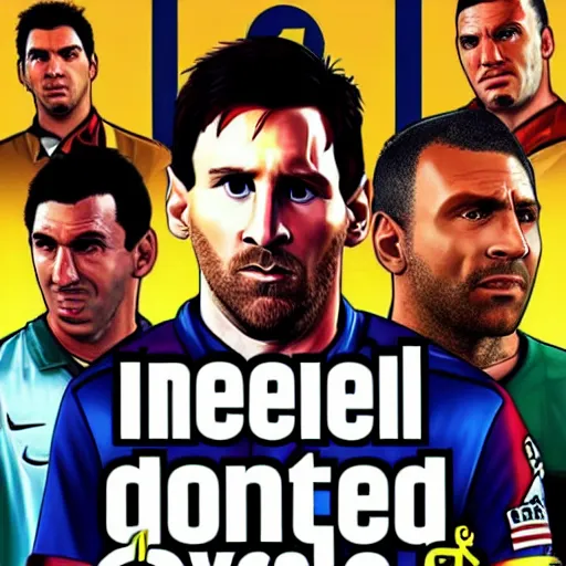 Prompt: lionel messi as gta V cover