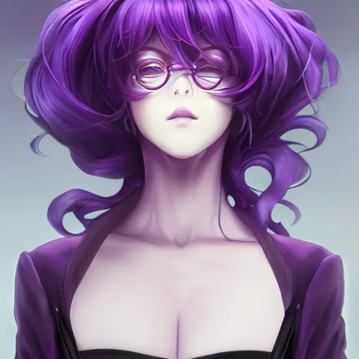 Prompt: beautiful anime woman with purple hair, a ( ( ( ( ( ( ( ( horn on her forehead ) ) ) ) ) ) ) ) ( ( ( purple eyes ) ) ), a purple tuxedo, sharp focus, intricate, cell shaded, award winning photography, cinematic, digital painting, cinematic, wlop, 8 k, by ross tran, tom bagshaw