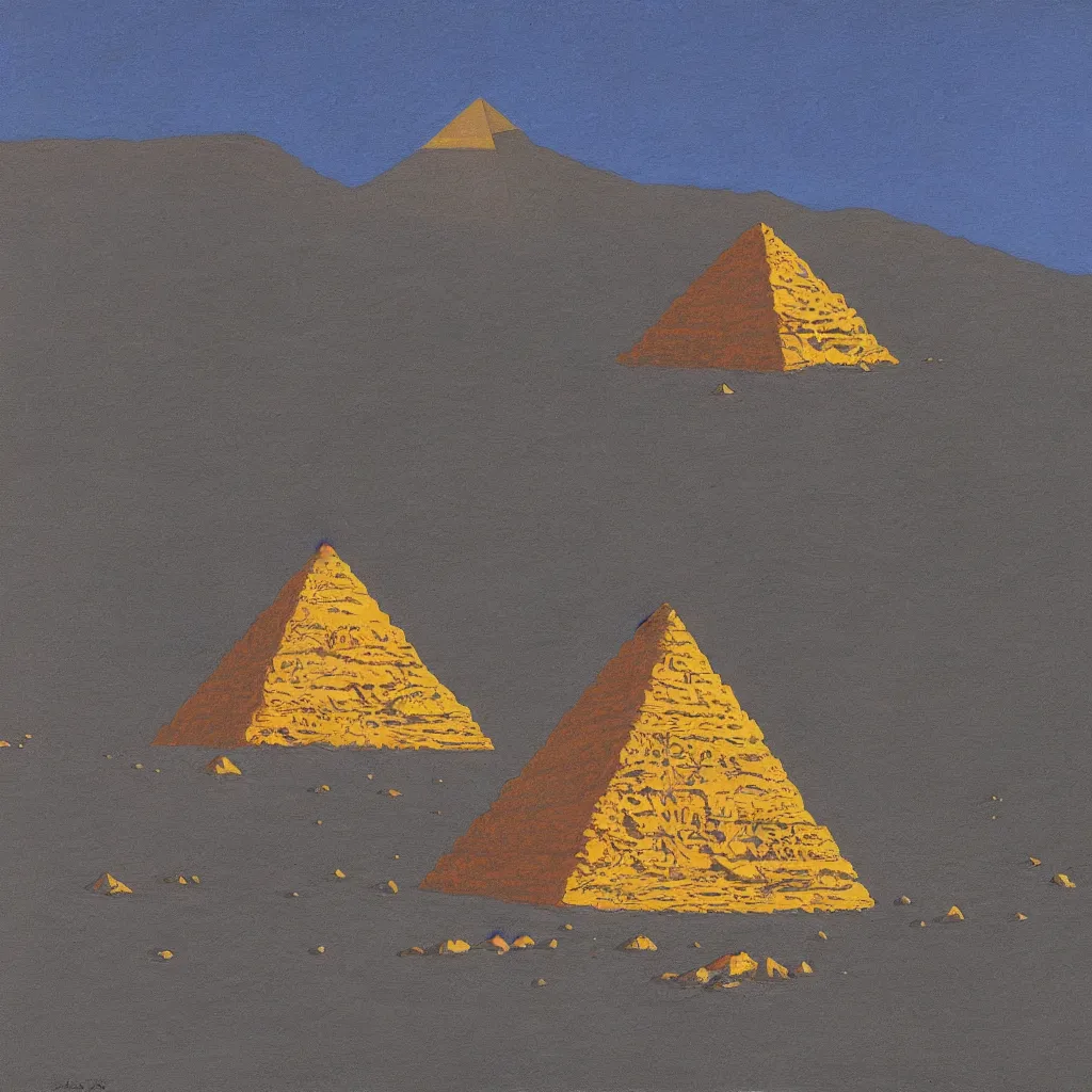 Prompt: A beautiful painting of A Pyramid on the Moon by Steve R. Dodd