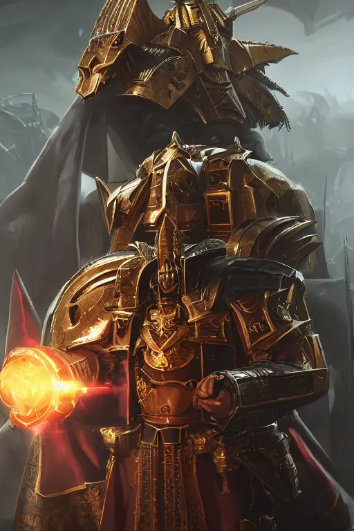 Image similar to queen portrait heros warhammer 4 0 k horus heresy fanart - the primarchs emperor by johannes helgeson animated with vfx concept artist & illustrator global illumination ray tracing hdr fanart arstation zbrush central hardmesh 8 k octane renderer comics stylized