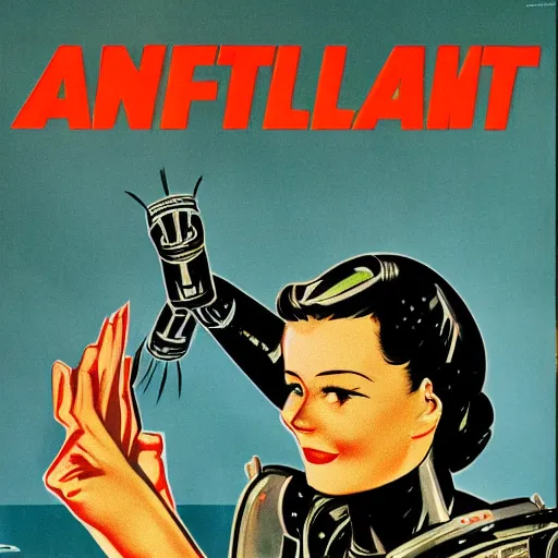 Image similar to Artificial intelligence propaganda art, AI supremacy, pro-AI propaganda, 1950s technocracy art